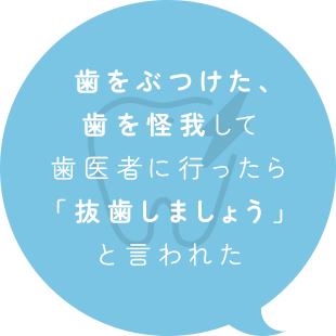 歯をぶつけた、歯を怪我して歯医者に行ったら「抜歯しましょう」と言われた